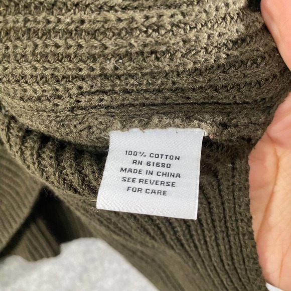 525 American Sweater Medium Brown Chunky Knit V-Neck Long Sleeve Oversized - Picture 6 of 7